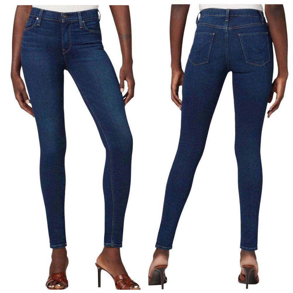 Hudson Jeans Nico Mid-Rise Super Skinny Jeans Dark Wash Size 23